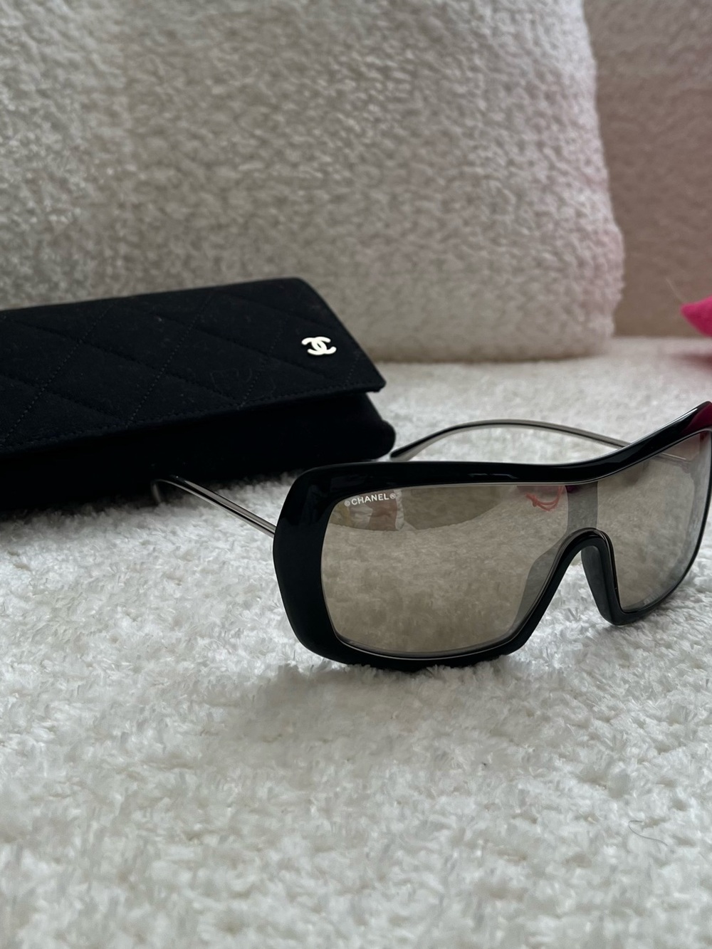 CHANEL Black and Silver Wearable Glasses